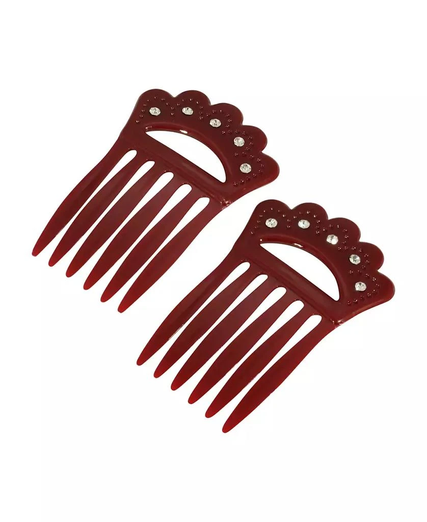 商品2028|Women's Plastic with Clear Crystal Double Hair Comb,价格¥132,第1张图片