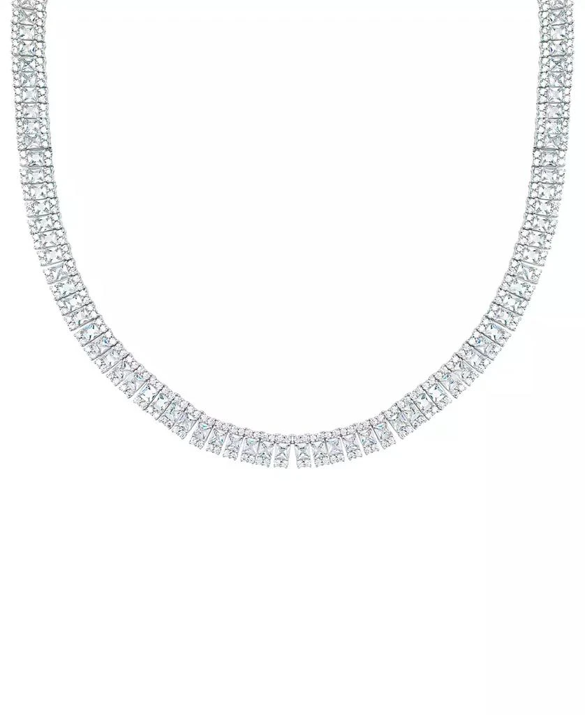 商品Macy's|Cubic Zirconia Princess and Round Tennis Necklace, 20" in 14K Gold Plated,价格¥1874,第1张图片