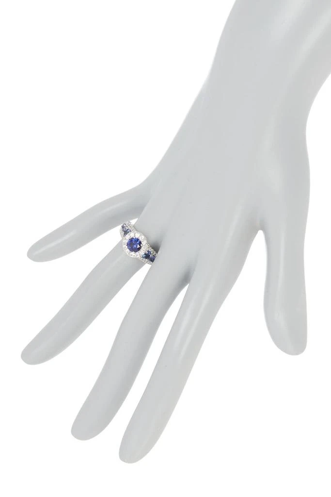 商品Suzy Levian|Sterling Silver Large Sapphire Halo Ring,价格¥3150,第3张图片详细描述