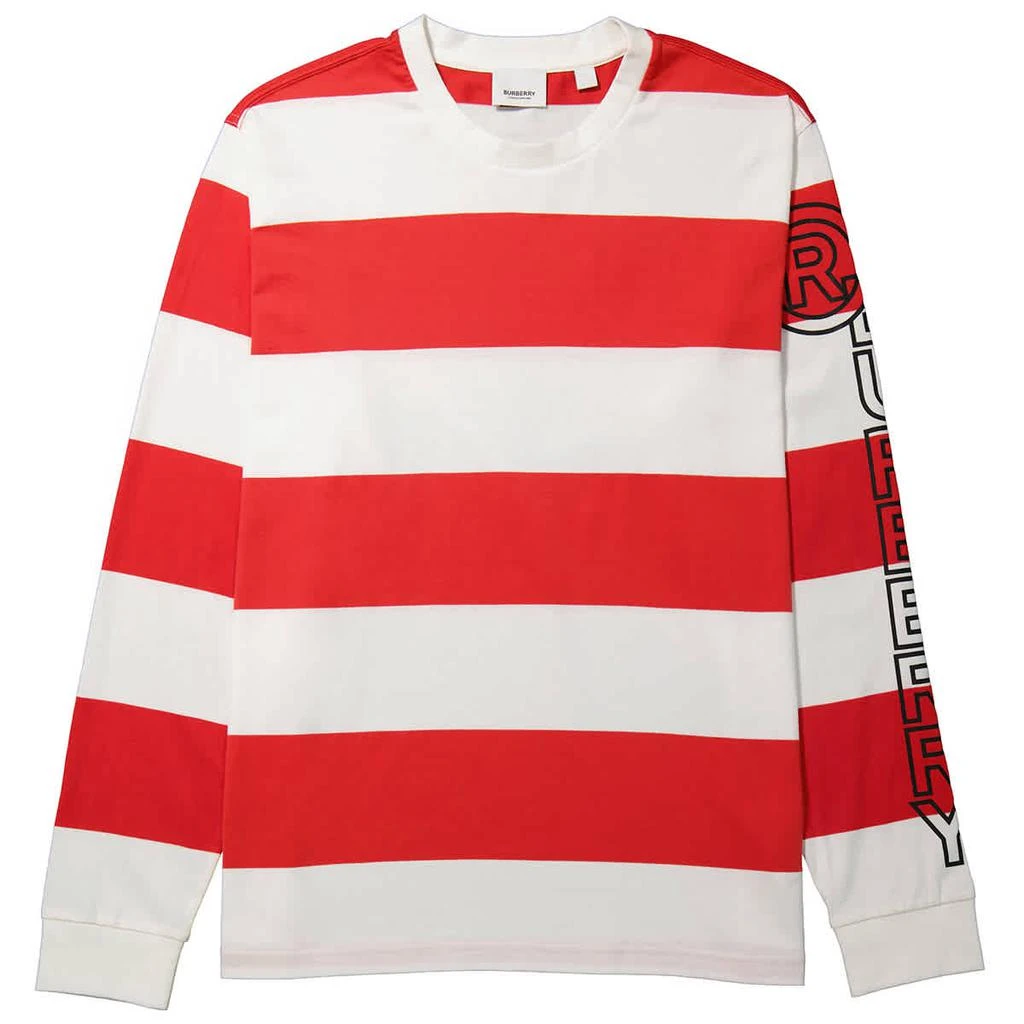 商品Burberry|Men's Laxley Stripe Long-sleeve Cotton Oversized T-shirt,价格¥985,第1张图片