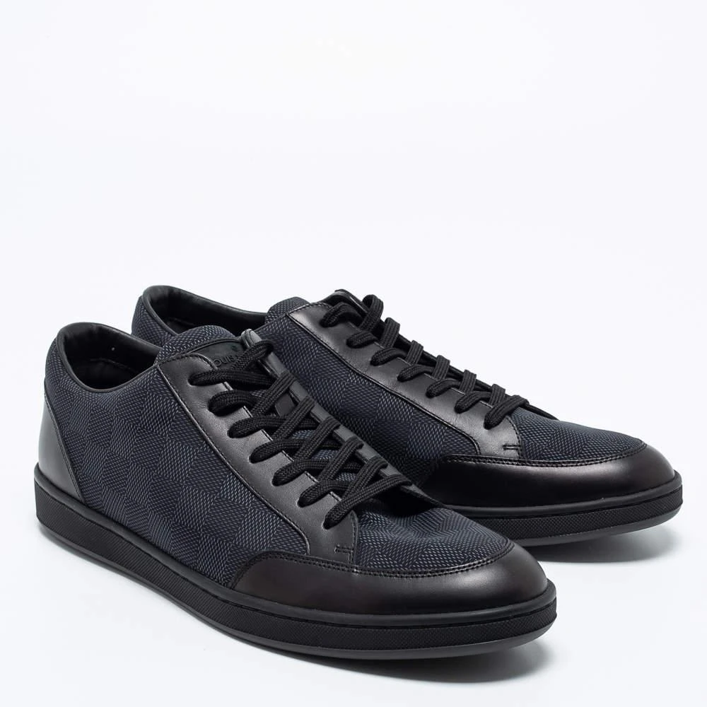 商品[二手商品] Louis Vuitton|Louis Vuitton Graphite/Black Damier Nylon and Leather Offshore Low-Top Sneakers Size 41.5,价格¥5235,第4张图片详细描述