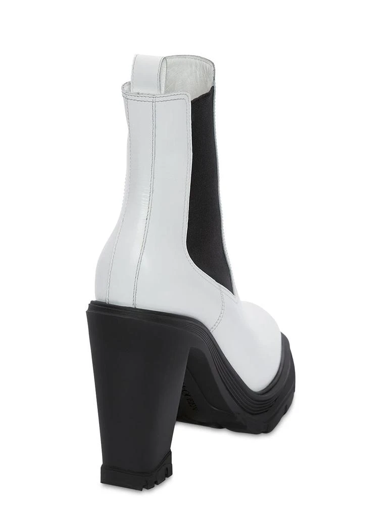 商品Alexander McQueen|120mm Brushed Leather Ankle Boots,价格¥8431,第4张图片详细描述