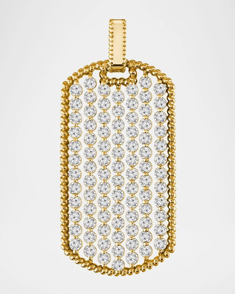 商品Cassidy Diamonds|18K Yellow Gold Braided Edge Diamond Dog Tag Pendant, 3.00tcw,价格¥75106,第1张图片