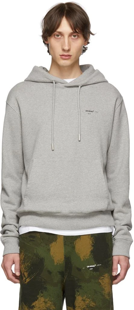 商品Off-White|Grey Logo Slim Hoodie,价格¥2364,第1张图片