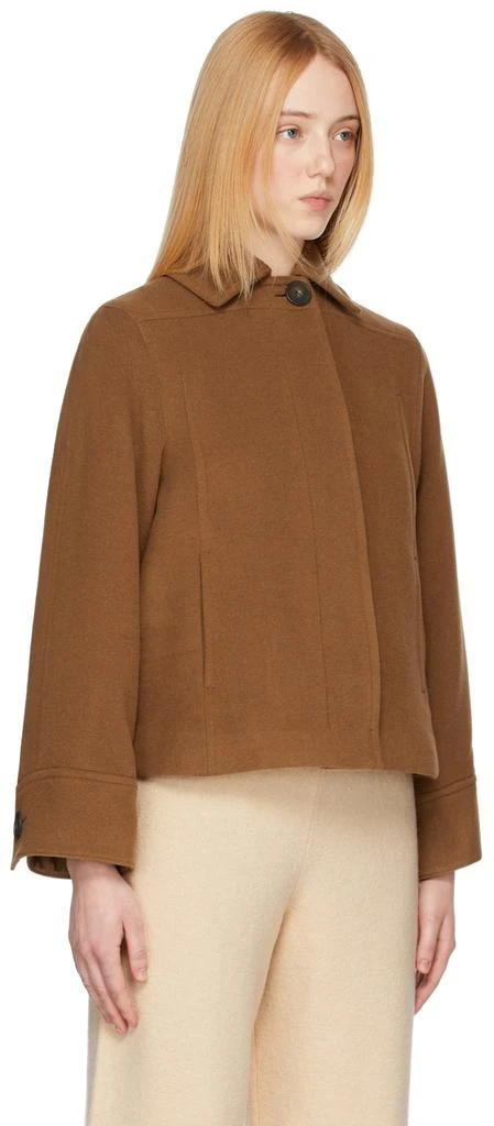 商品Vince|Brown Crop Wool Jacket,价格¥1390,第2张图片详细描述