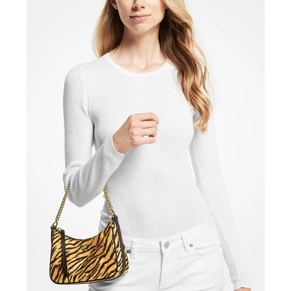 商品Michael Kors|Animal Print Jet Set Charm Chain Pouchette Shoulder Bag,价格¥823,第3张图片详细描述