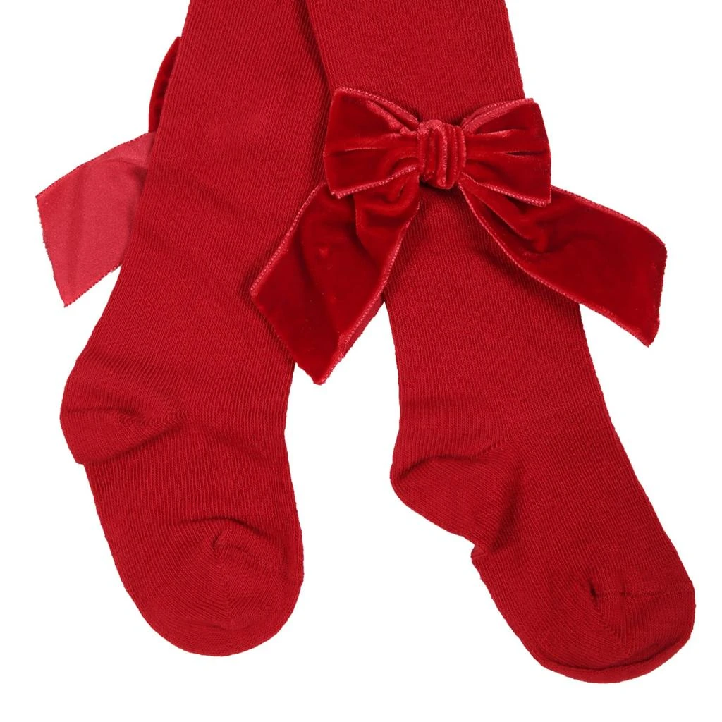 商品Story Loris|Red Tights For Girl With Velvet Bows,价格¥733,第2张图片详细描述