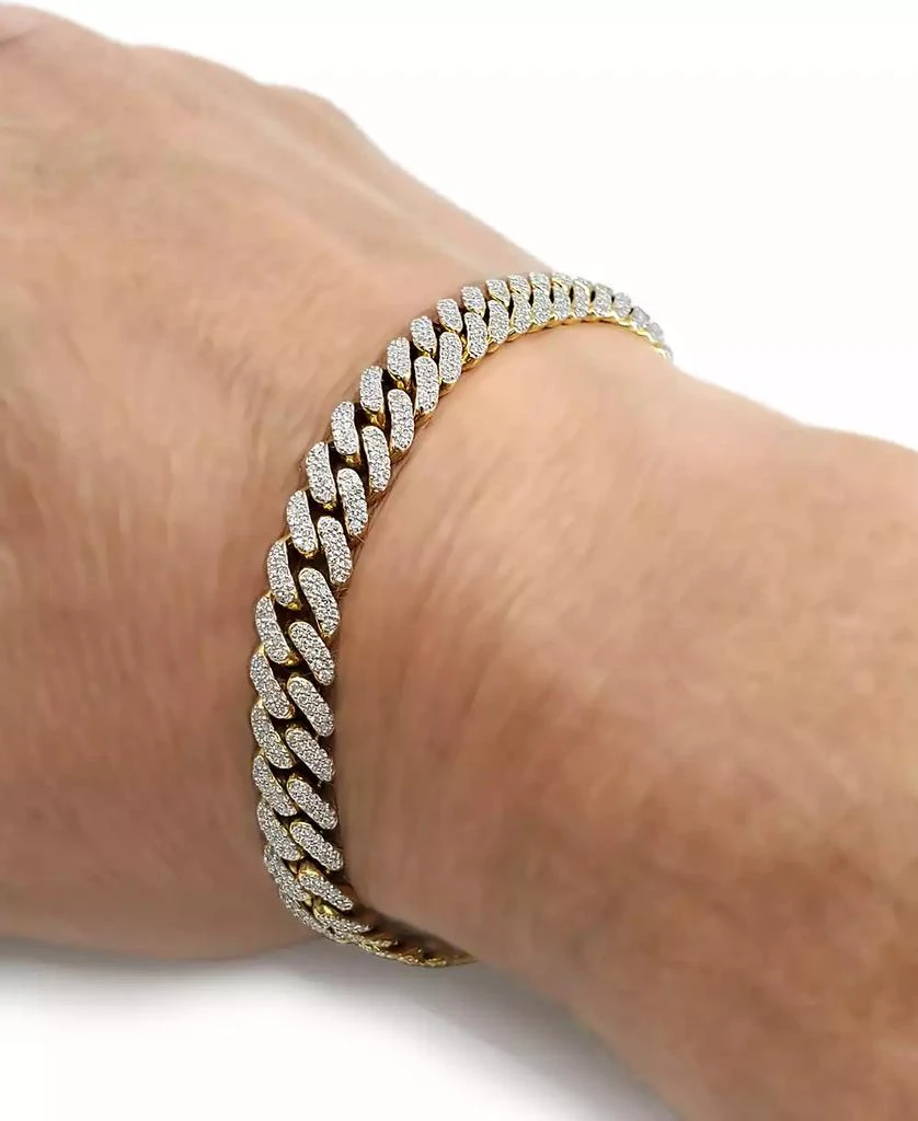 商品Macy's|Men's Diamond (3 ct. t.w.) Cuban Link Bracelet in 10K Yellow Gold,价格¥42969,第2张图片详细描述