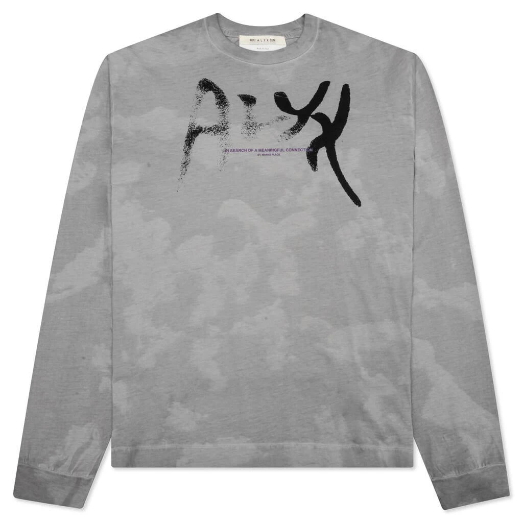 商品1017 ALYX 9SM|Meaning Connection Treated L/S Tee - Light Grey,价格¥1382,第1张图片