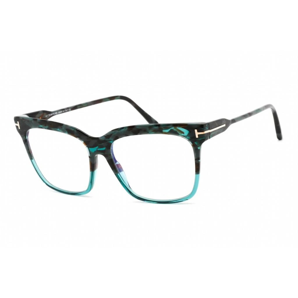 商品Tom Ford|Tom Ford Women's Eyeglasses - Shiny Teal Plastic Square Shape Frame | FT5768-B 056,价格¥724,第1张图片