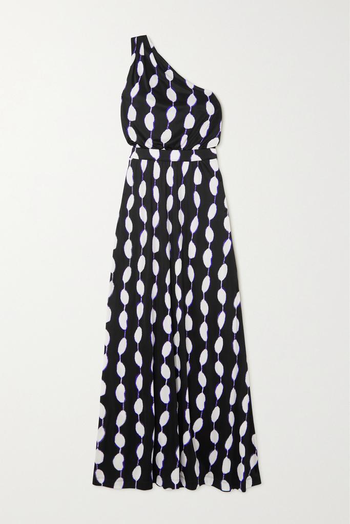 商品Diane von Furstenberg|Kiera 单肩印花平纹布超长连衣裙  - US0,价格¥4827,第1张图片