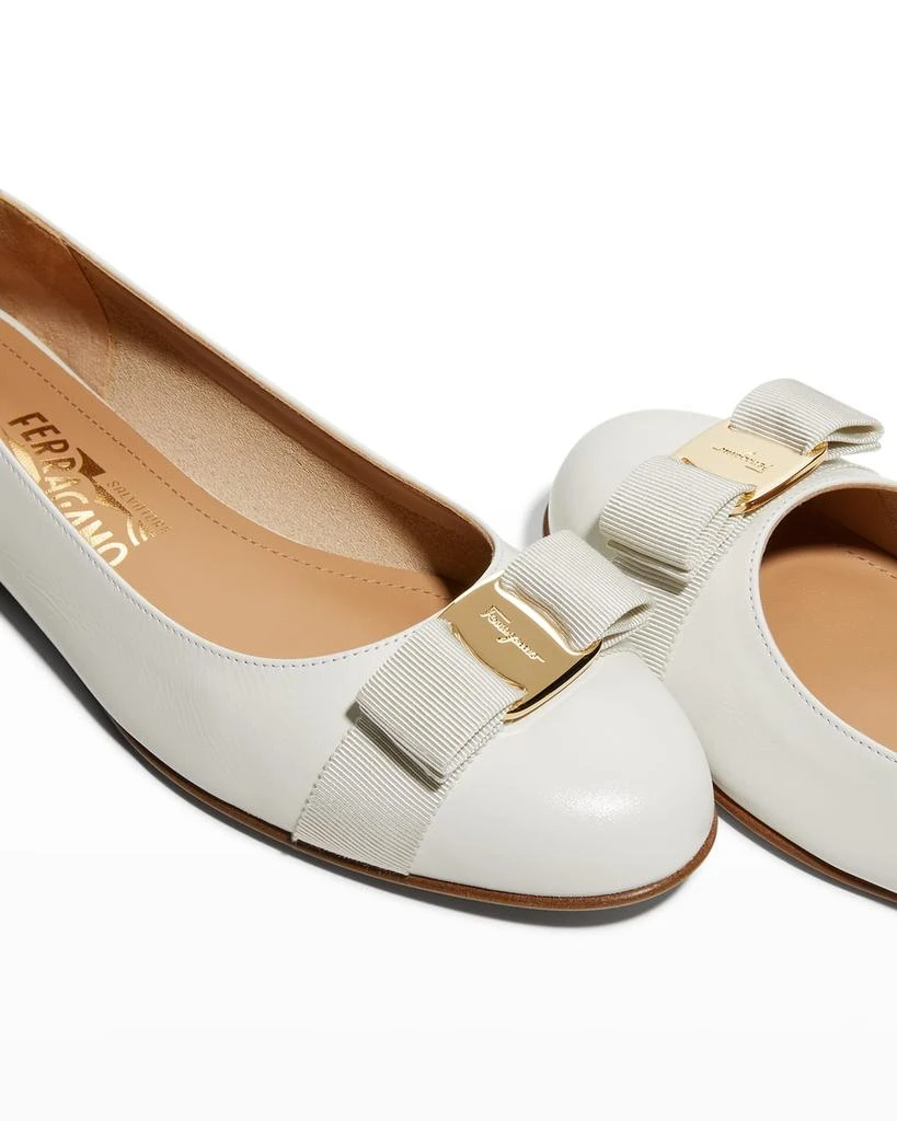 商品Salvatore Ferragamo|Varina 22 Bow Leather Ballet Flats,价格¥3255,第4张图片详细描述