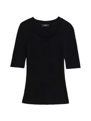 商品Theory|Wool Short Sleeve Sweater,价格¥713,第5张图片详细描述