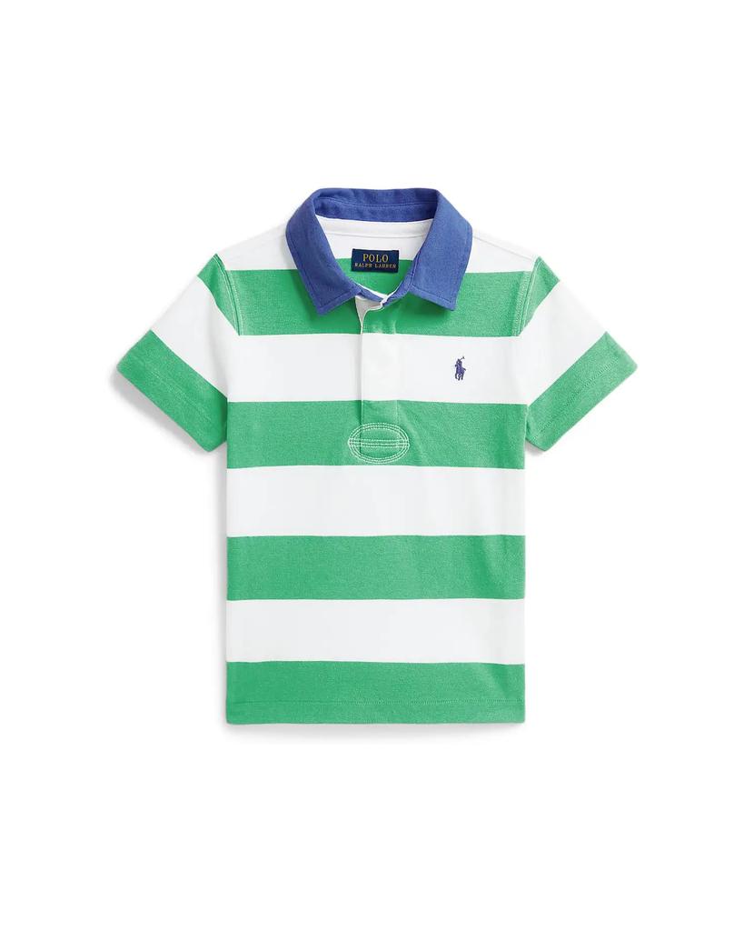 Boy's Polo Ralph Lauren Kids Striped Cotton Short-Sleeve Rugby Shirt (Big Kid) image 2