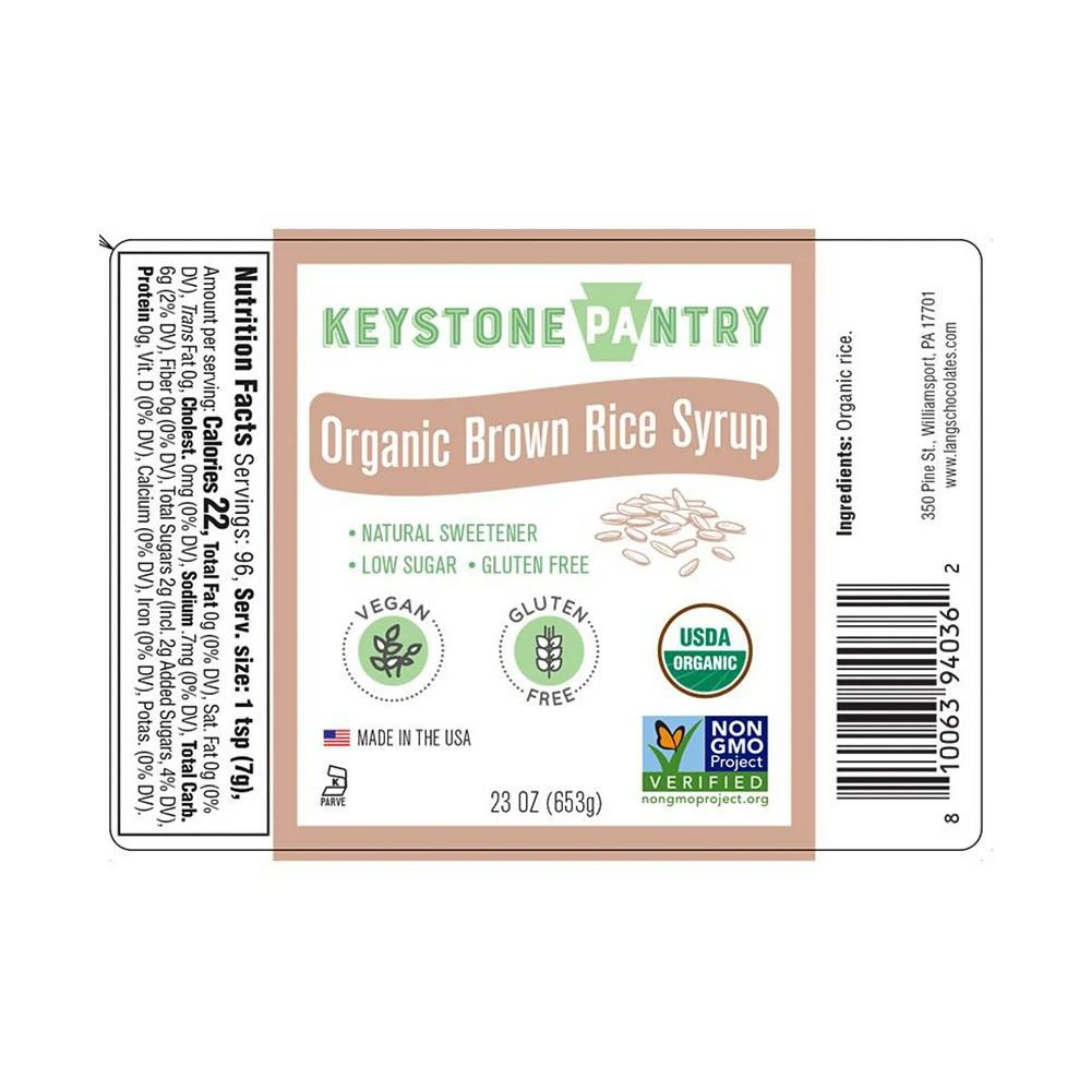 商品Keystone Pantry|Organic Brown Rice Syrup 23 oz,价格¥131,第2张图片详细描述