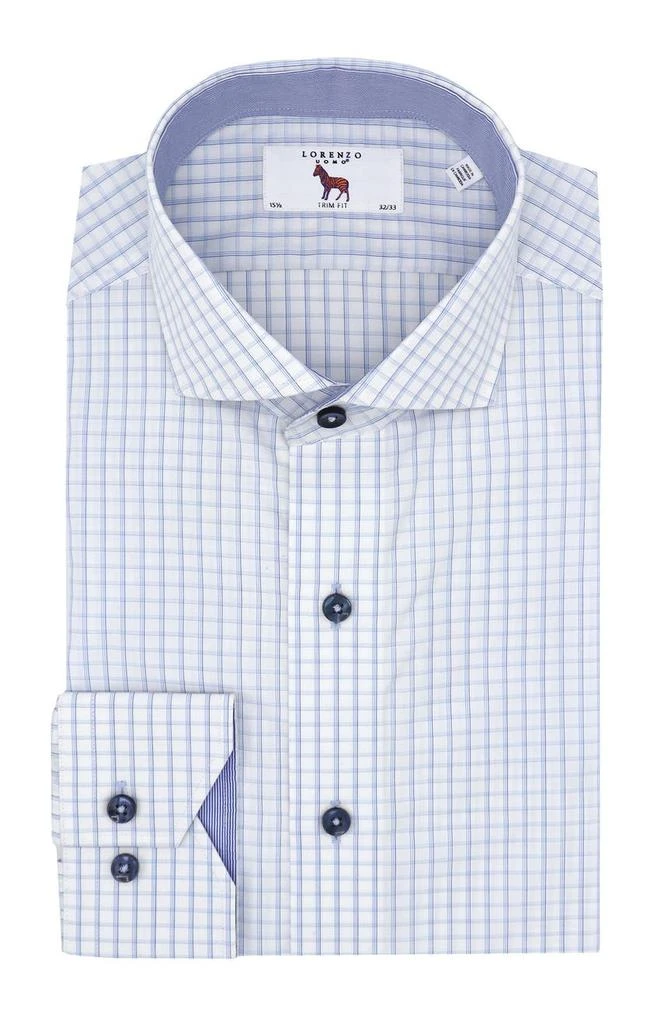 商品Lorenzo Uomo|Trim Fit Windowpane Plaid Dress Shirt,价格¥378,第1张图片