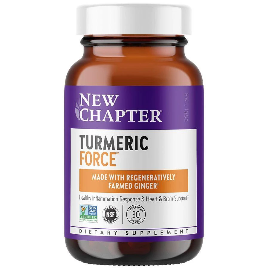 商品New Chapter|Turmeric Force, One Daily Curcumin Supplement, Vegetarian Capsules,价格¥177,第1张图片