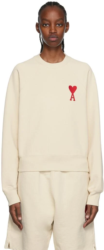 商品AMI|SSENSE Exclusive Beige Ami De Cœur Sweatshirt,价格¥1414,第1张图片