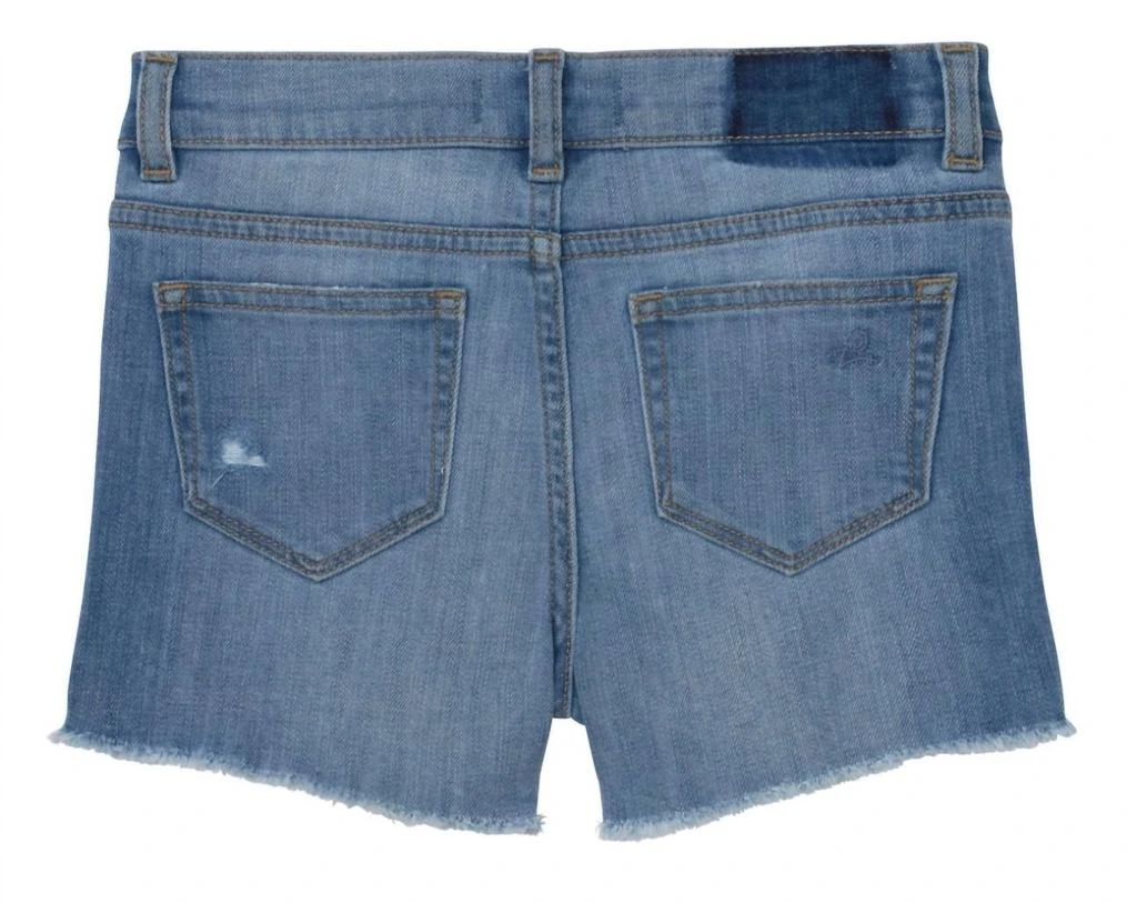商品DL1961|Girls' Lucy Distressed Denim Shorts In Frost,价格¥293,第2张图片详细描述