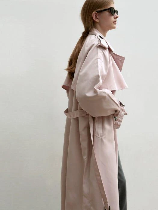 商品NICK&NICOLE|Oversized Double Trench Coat (Light Pink),价格¥778,第3张图片详细描述
