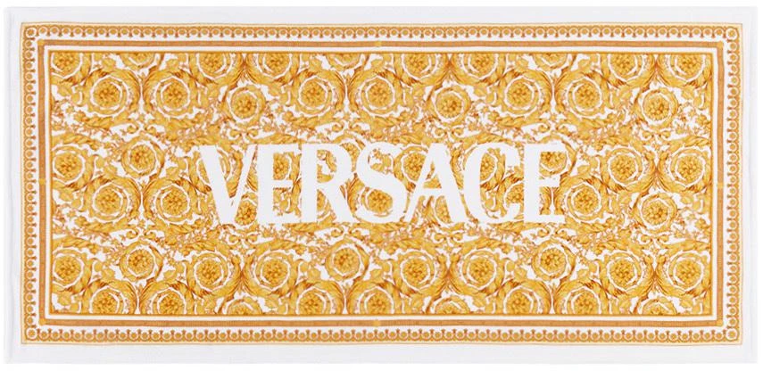 商品Versace|Kids White & Gold Barocco Towel,价格¥970,第1张图片