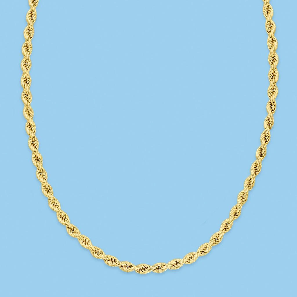 商品Ross-Simons|Ross-Simons 4mm 18kt Gold Over Sterling Rope-Chain Necklace,价格¥1104,第2张图片详细描述