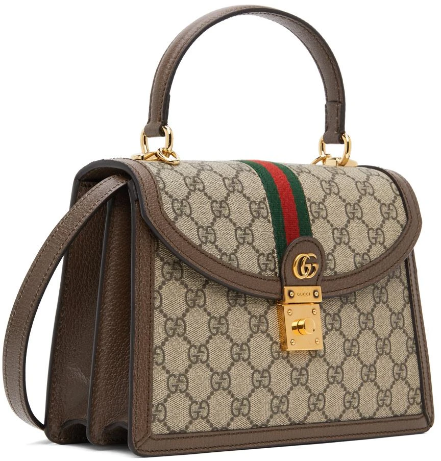 商品Gucci|Brown & Beige Small Ophidia Top Handle Bag,价格¥21583,第2张图片详细描述