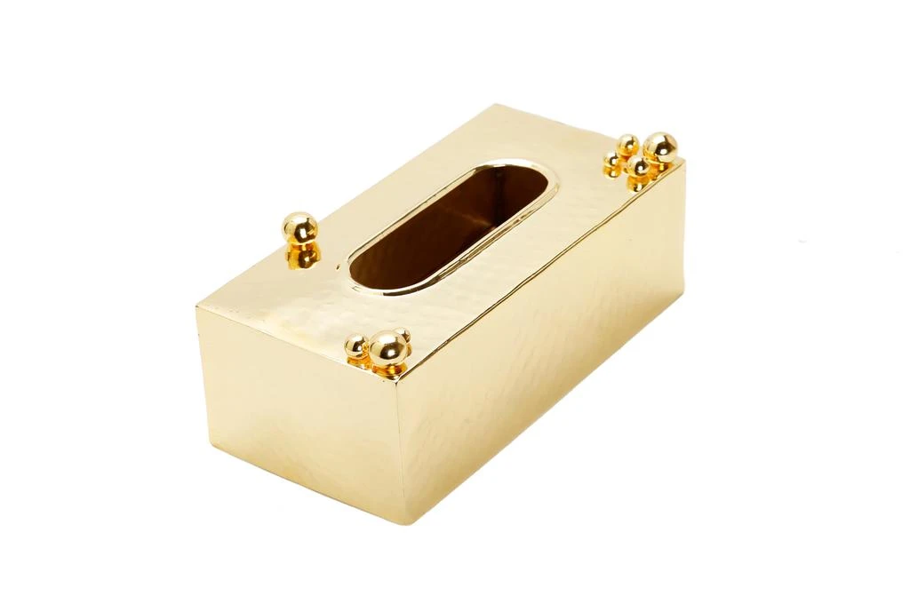 商品Classic Touch Decor|Gold Hammered Tissue Box with Ball Design,价格¥451,第2张图片详细描述