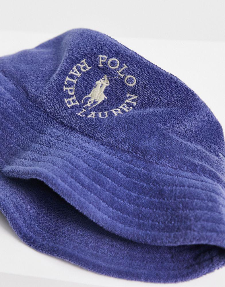 商品Ralph Lauren|Polo Ralph Lauren x ASOS exclusive collab bucket hat with circle logo in navy,价格¥400,第5张图片详细描述