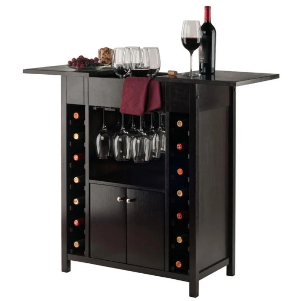 商品Hivvago|Wine Cabinet Expandable Top Espresso,价格¥3469,第2张图片详细描述