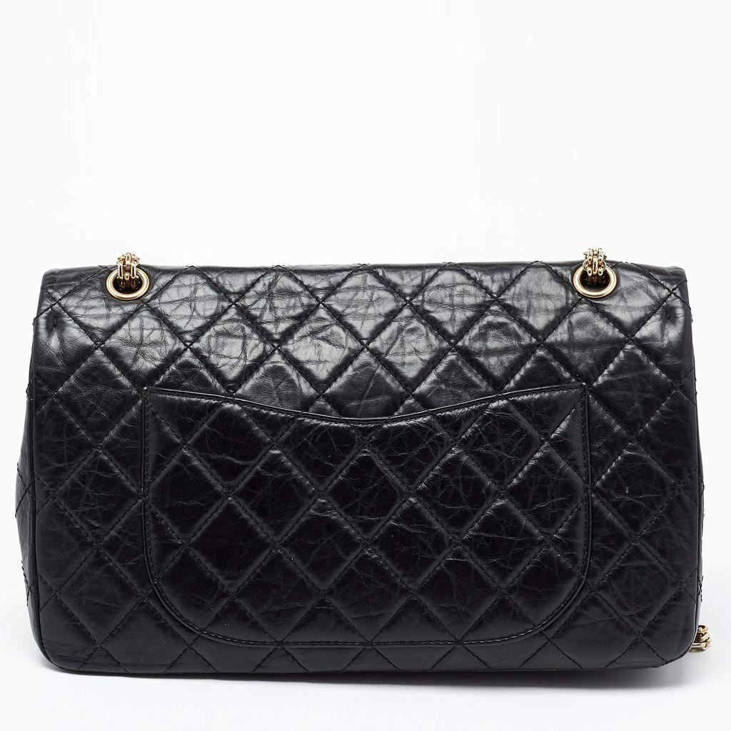 Chanel Black Quilted Aged Leather Reissue 2.55 Classic 227 Flap Bag商品第4张图片规格展示