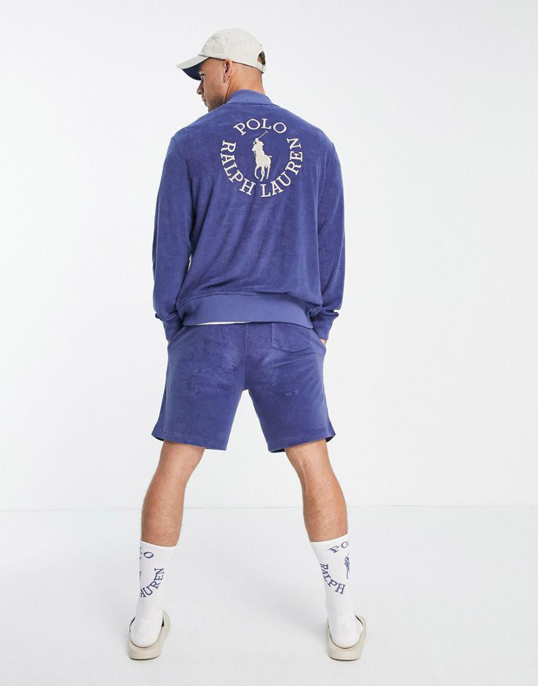 商品Ralph Lauren|Polo Ralph Lauren x ASOS exclusive collab bomber jacket with back print circle logo in navy,价格¥688,第6张图片详细描述