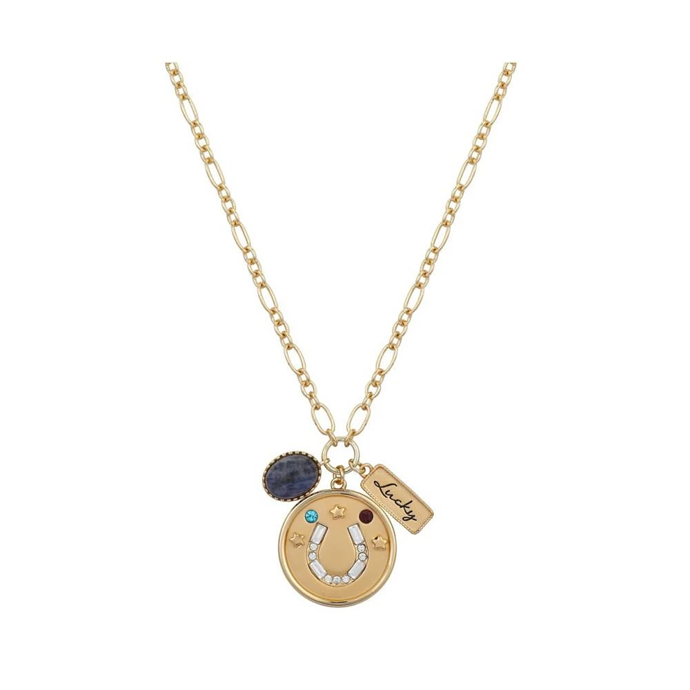 商品Unwritten|14Kt Gold Flash Plated Multi Color Crystal Lucky Horseshoe Pendant Necklace,价格¥338,第1张图片