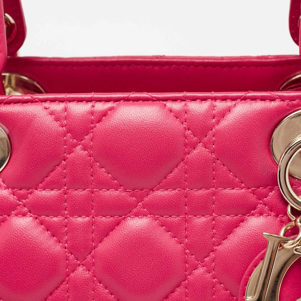 商品[二手商品] Dior|Dior Pink Cannage Leather Medium Lady Dior Tote,价格¥20233,第5张图片详细描述