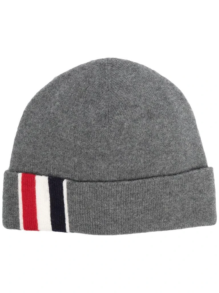 商品Thom Browne|THOM BROWNE stripe detail merino beanie,价格¥2738,第1张图片
