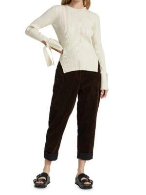 Variegated Ribbed Knit Long-Sleeve Top 商品