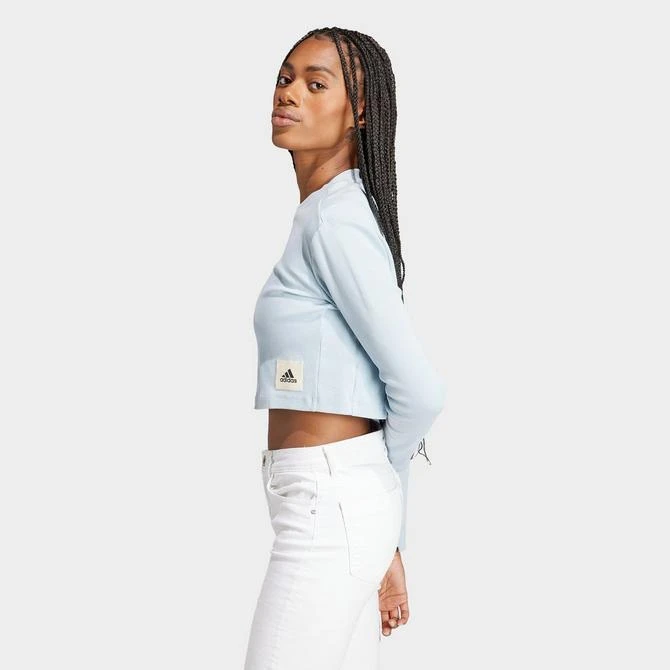 商品Adidas|Women's adidas Lounge Ribbed Cropped Long-Sleeve T-Shirt,价格¥338,第3张图片详细描述