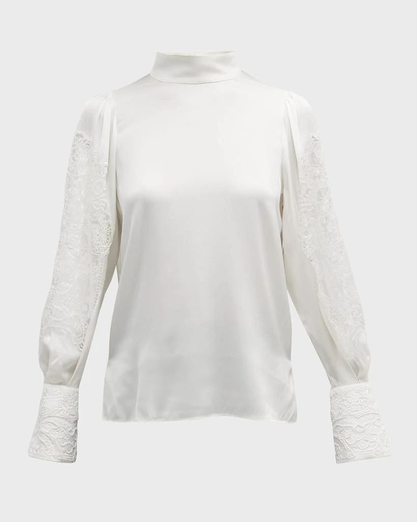 商品Kobi Halperin|Eileen Beaded Mock-Neck Silk Blouse,价格¥5389,第2张图片详细描述