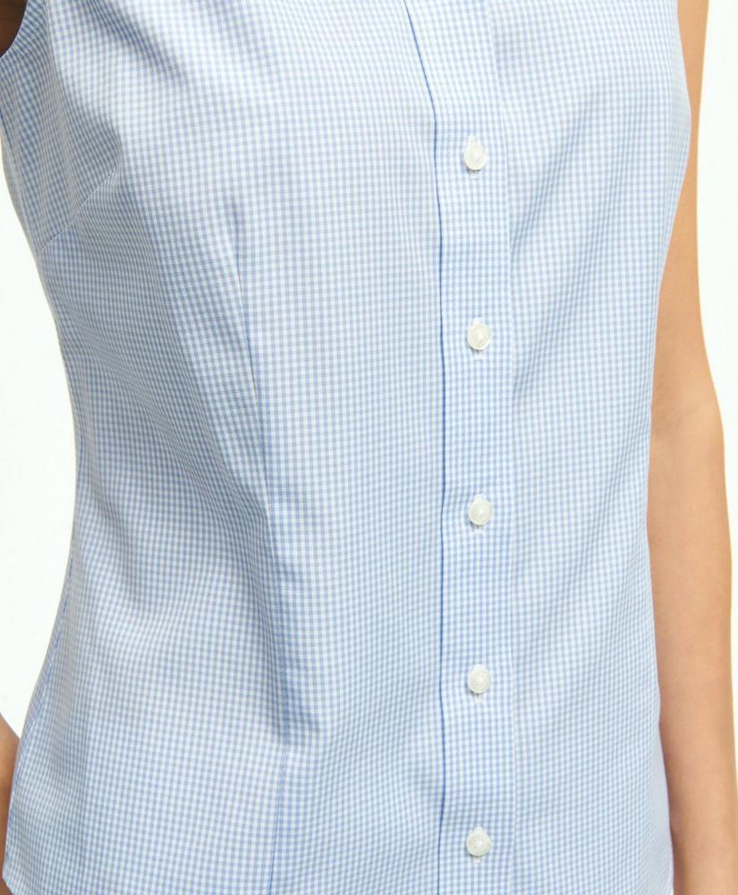 商品Brooks Brothers|Fitted Supima® Cotton Non-Iron Sleeveless Gingham Shirt,价格¥413,第2张图片详细描述