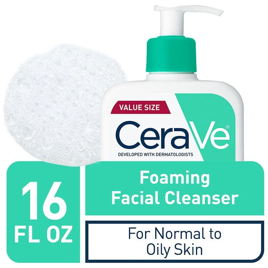 商品CeraVe|Fragrance-Free Face Cleanser, Foaming Face Wash with Hyaluronic Acid,价格¥168,第3张图片详细描述