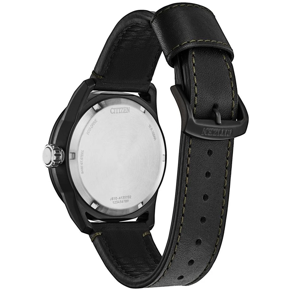 商品Citizen|Eco-Drive Men's Avion Weekender Black Leather Strap Watch 45mm,价格¥1449,第3张图片详细描述