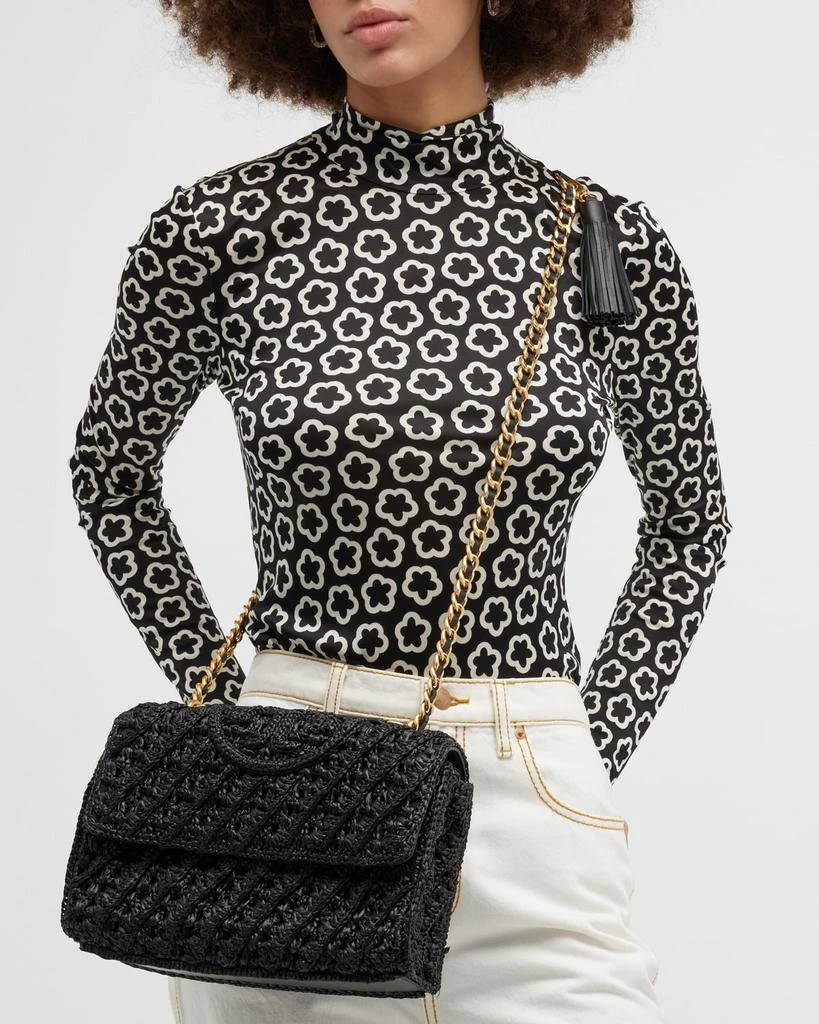 商品Tory Burch|Fleming Convertible Logo Straw Shoulder Bag,价格¥2640,第2张图片详细描述