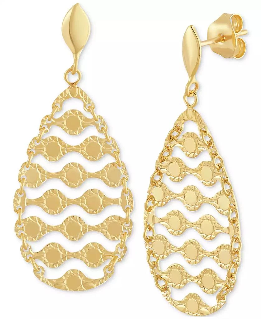 商品Italian Gold|Openwork Teardrop Drop Earrings in 10k Gold,价格¥2152,第4张图片详细描述