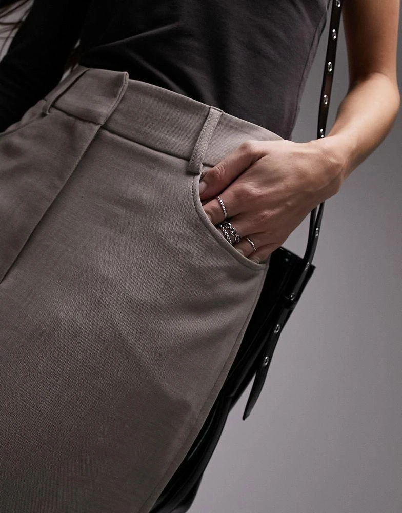 商品Topshop|Topshop long pencil skirt in grey,价格¥441,第3张图片详细描述