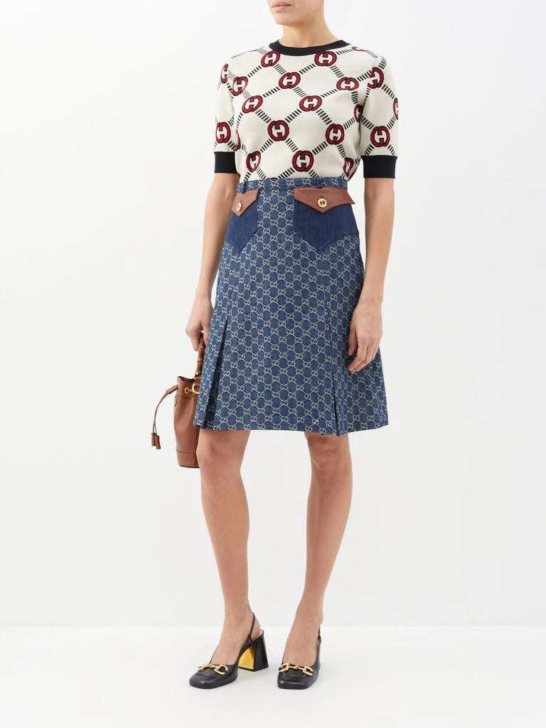 商品Gucci|GG-jacquard denim midi skirt,价格¥8825,第1张图片