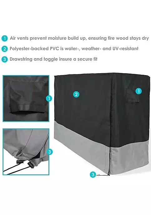 商品belk|Decor 8 Ft Heavy Duty Polyester Firewood Log Rack Cover   Gray Black,价格¥442,第4张图片详细描述