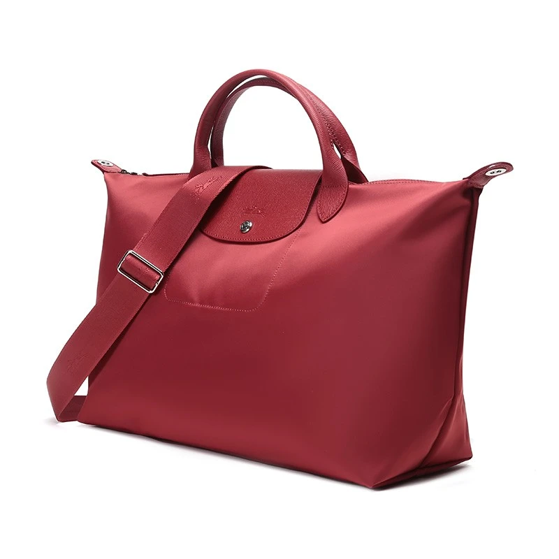 珑骧LONGCHAMP 奢侈品 女士Le Pliage Neo系列红色大号加厚帆布配牛皮革斜挎手提饺子包 商品