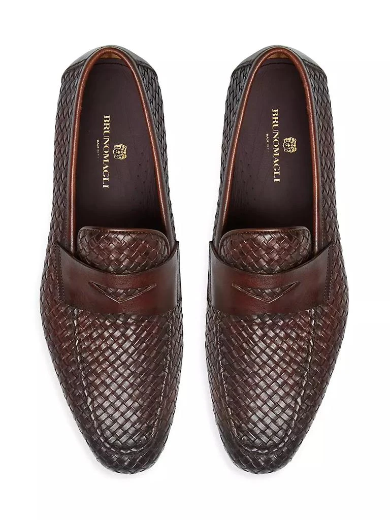 商品Bruno Magli|Manfredo Woven Leather Loafers,价格¥3189,第4张图片详细描述