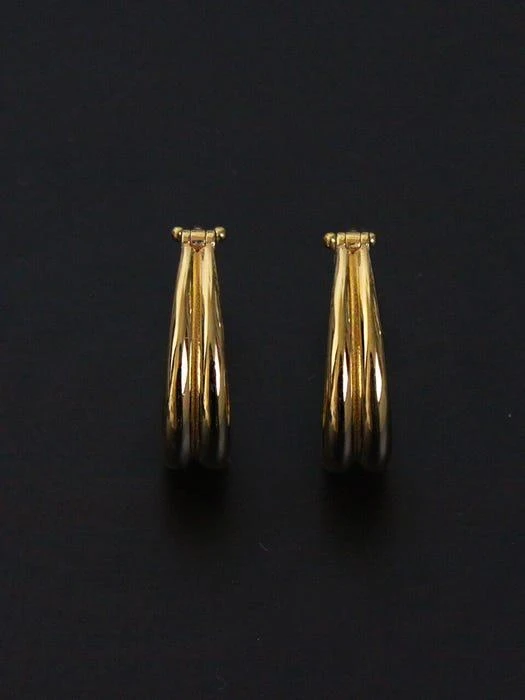商品BAEK WOL|Double Hoop Earrings - Yellow Gold,价格¥1133,第2张图片详细描述
