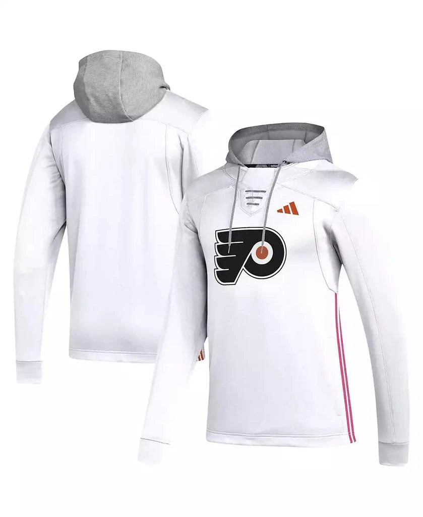 商品Adidas|Men's White Philadelphia Flyers Refresh Skate Lace AEROREADY Pullover Hoodie,价格¥748,第1张图片